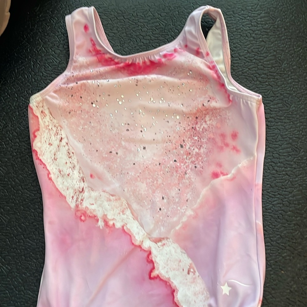 Pink gymnastics leotard